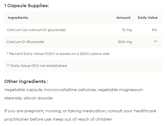 CDG  Calcium D-Glucarate